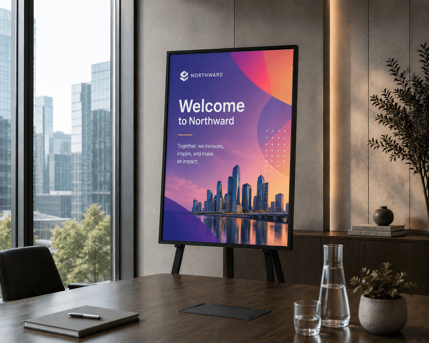 E-Paper Display in Corporate Office - Welcome Screen