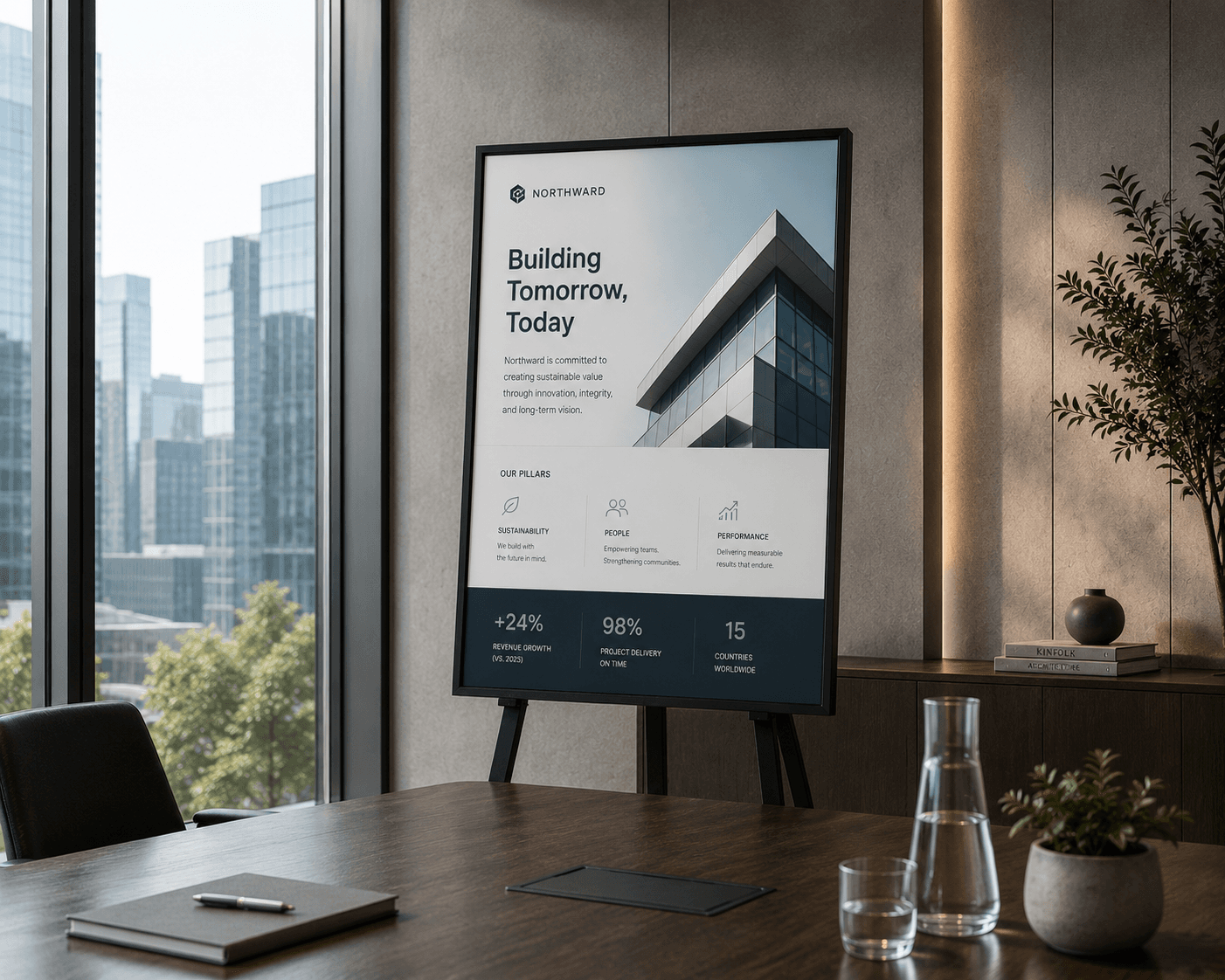 E-Paper Display in Corporate Office - Company Info